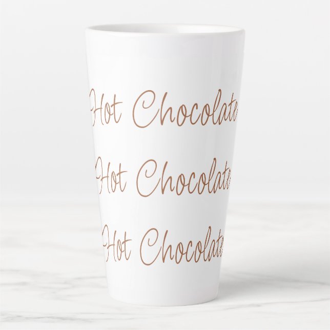 Tasse Latte Chocolat chaud | Typographie de script stylé simpl (Devant)