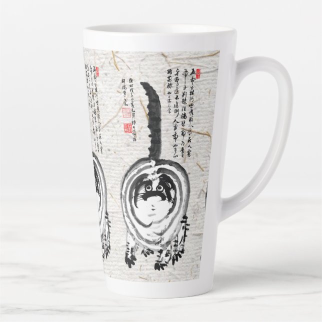 Tasse Latte Chonky rayé japonais Tabby Chat (Droite)