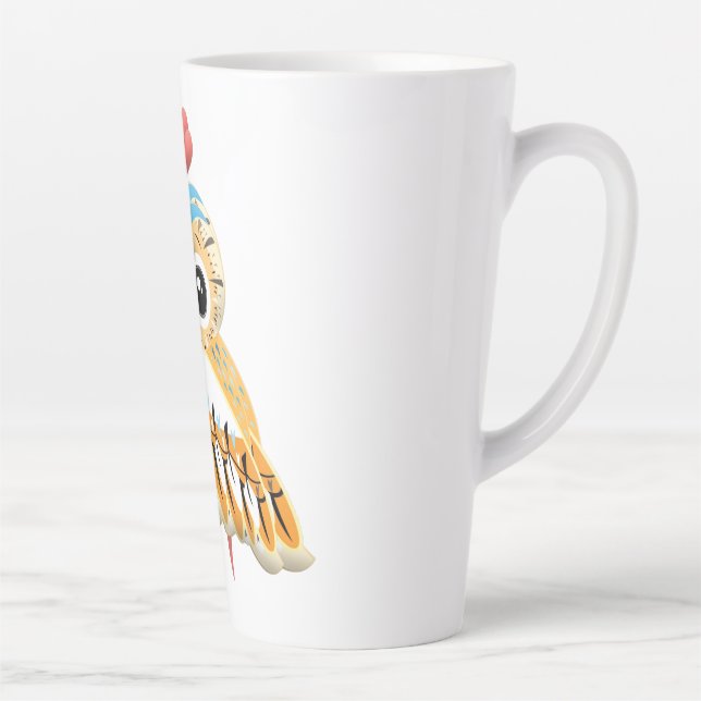 Tasse Latte Chouette aimée avec un regard doux (Droite)