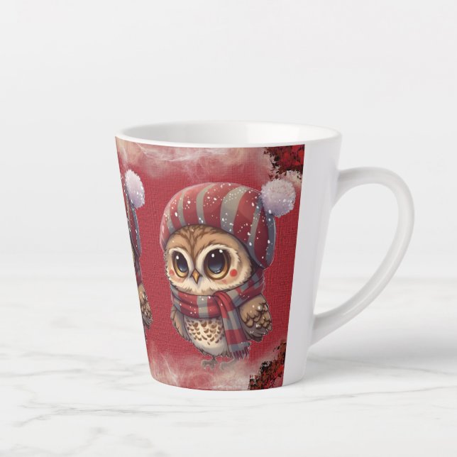 Tasse Latte Chouette d'hiver (Droite)