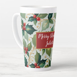 Tasse Latte Christmas Holly