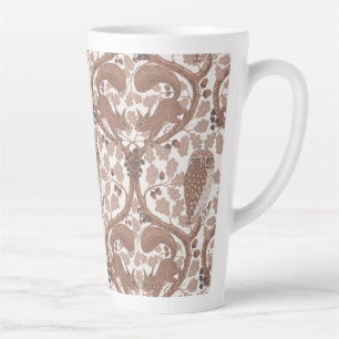 Tasse Latte Chuchotements sylvestres/Hiboux et écureuils dans