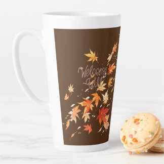 Tasse Latte Chute de bienvenue, Feuilles d'automne