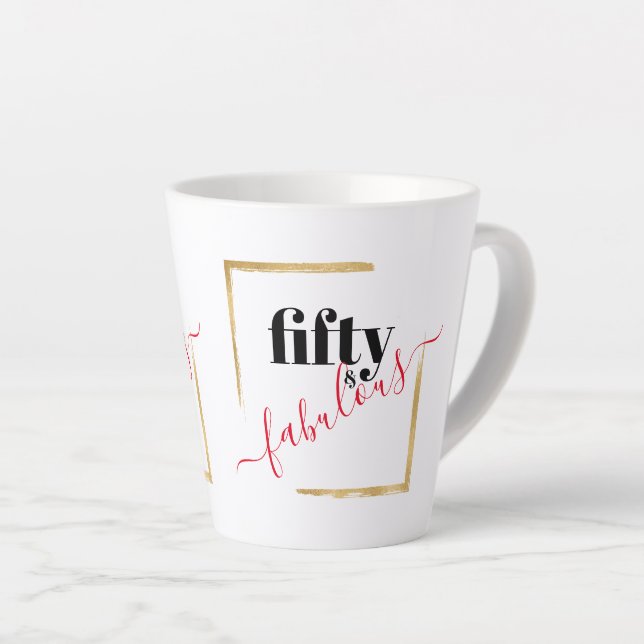 Tasse Latte Cinquante et fabuleux 50e anniversaire (Angle droit)
