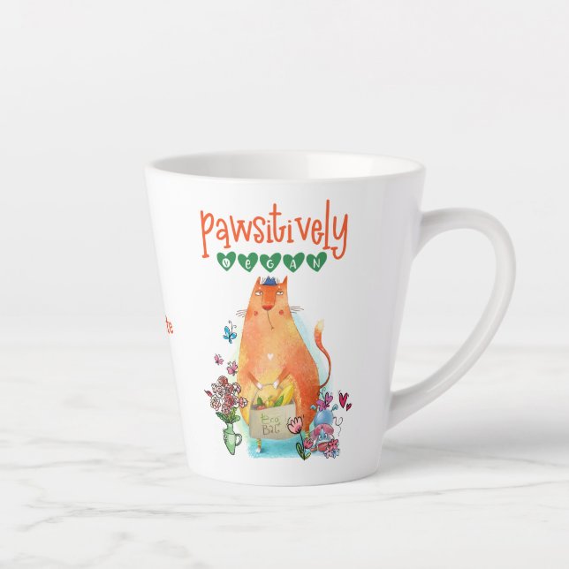 Tasse Latte Citation amusante de chat mignonne de Vega (Droite)