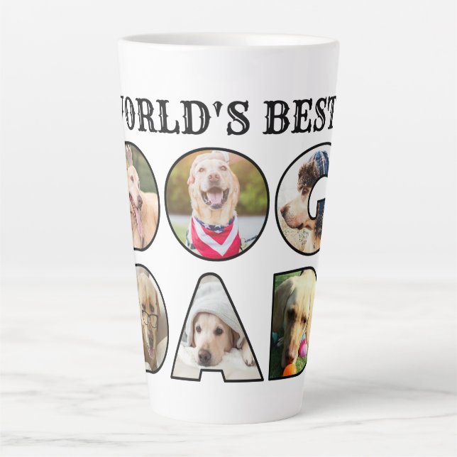 Tasse Latte Citation du meilleur papa chien du monde 6 photo C (Devant)