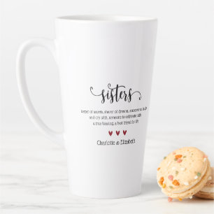Tasse Latte Citation Soeur Pour Jamais Ami Personnalisé