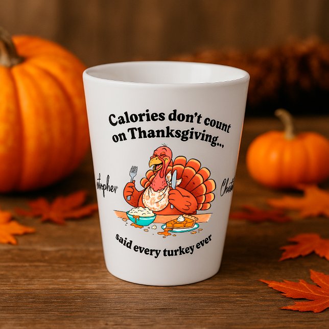 Tasse Latte Citation turque de Thanksgiving personnalisée (Créateur téléchargé)