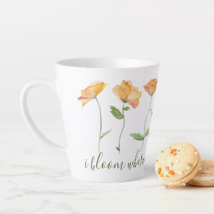 Tasse Latte Citations Inspirationnelles Poppies Orange