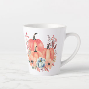 Tasse Latte Citrouille d'aquarelle de automne Boho