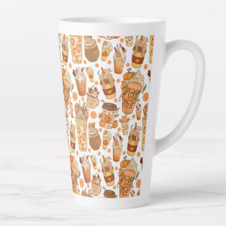 Tasse Latte Citrouille Latte de café d'automne Motif