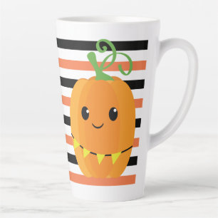 Tasse Latte Citrouille Mignonne Halloween Automne Orange Rayur