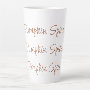 Tasse Latte Citrouille Spice Simple Stylo Typographie