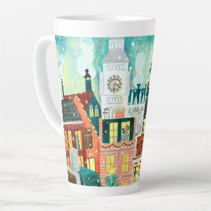 Tasse Latte City Londres dans la ville des neiges illustration