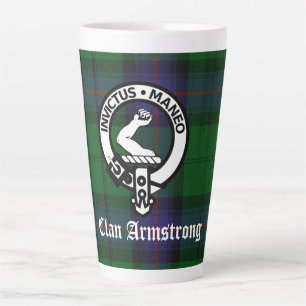 Tasse Latte Clan Armstrong Tartan & Crest Badge