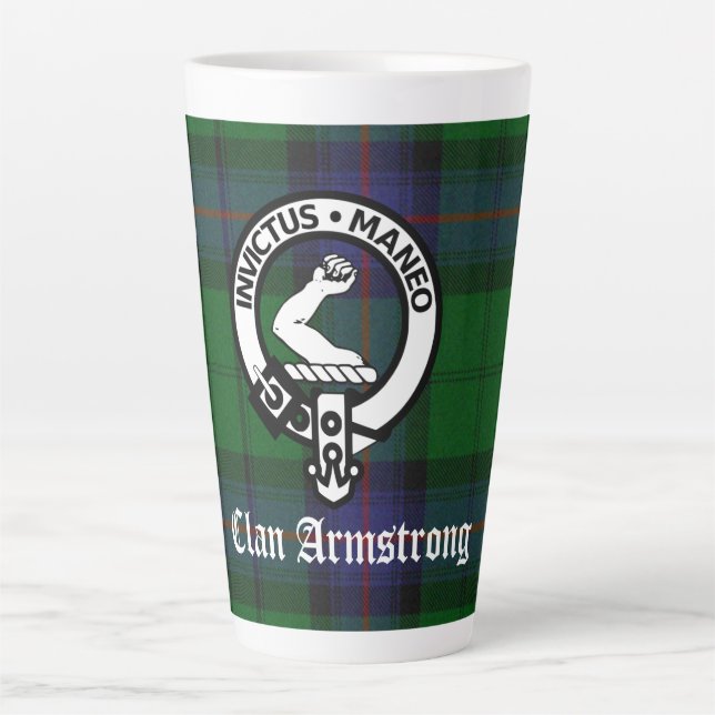 Tasse Latte Clan Armstrong Tartan & Crest Badge (Devant)