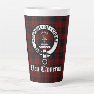Tasse Latte Clan Cameron Crest Badge & Tartan