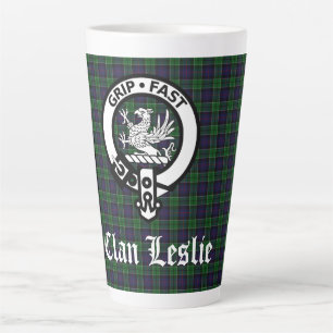 Tasse Latte Clan Leslie Crest Badge et Tartan