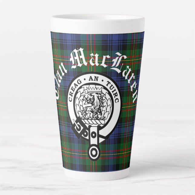 Tasse Latte Clan MacLaren Crest Badge & Tartan (Devant)