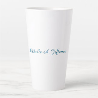 Tasse Latte Classique Créatif tendance Bleu Océan Blanc