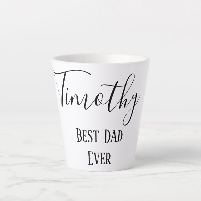 Tasse Latte Classique meilleur papa jamais (Devant)