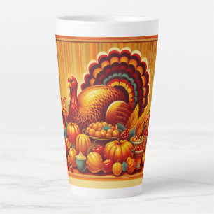 Tasse Latte classique/vintage Thanksgiving Turquie