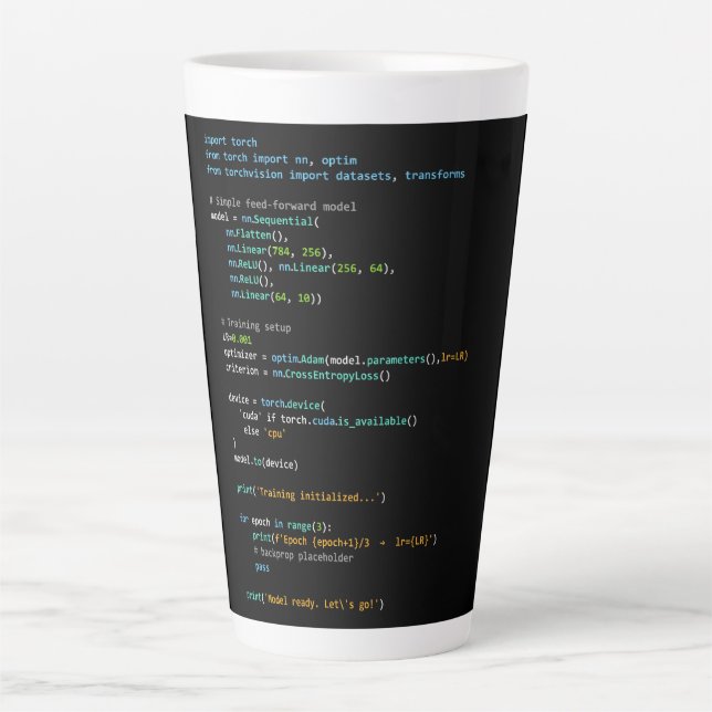 Tasse Latte Coding Humor - Developer Logic and Tech Life (Devant)