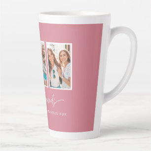 Tasse Latte Coeur de script mignon moderne multi photo meilleu