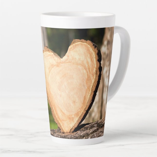 Tasse Latte coeur en bois (Angle droit)