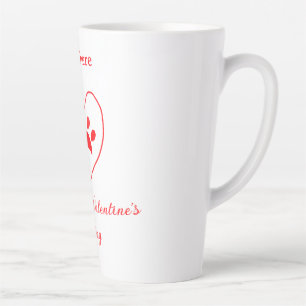 Tasse Latte Cœur rouge chien chat patte joyeux saint-valentin 