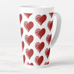 Tasse Latte Coeurs d'amour pour animaux blancs