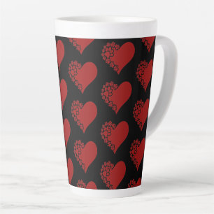 Tasse Latte Coeurs d'amour pour animaux de compagnie Noir