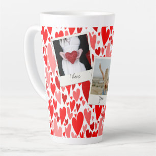 Tasse Latte Coeurs rouges super et romantiques Saint Valentin 