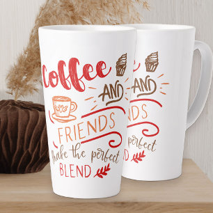 Tasse Latte Coffee and Friends Parfum Blend Typographie