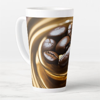 Tasse Latte Coffee Bean avec une Courbe d'or