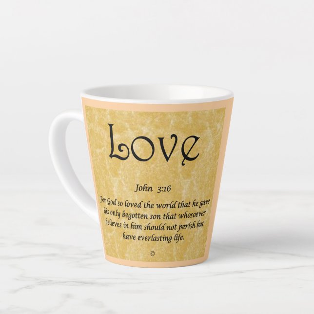 Tasse Latte coffee mug-Love 3;16 (Angle gauche)