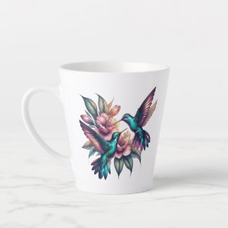 Tasse Latte Colibri et fleur