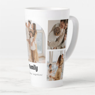 Tasse Latte Collage de photos familiales - 5 photos et texte p