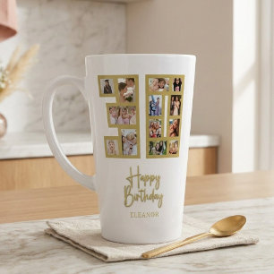 Tasse Latte Collage de photos pour le 30e anniversaire