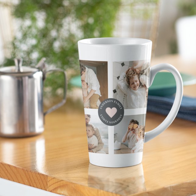 Tasse Latte Collage moderne Cadeau photo de famille personnali (Créateur téléchargé)