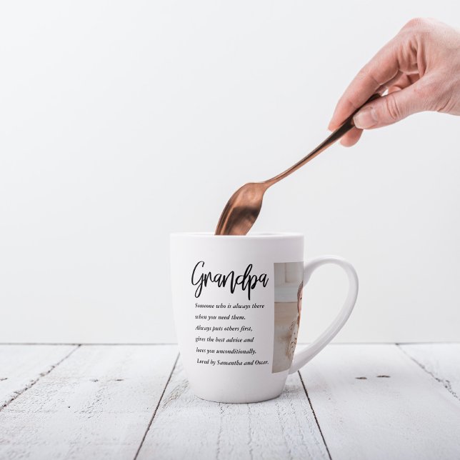 Tasse Latte Collage moderne Meilleur grand-père Jamais beauté  (Créateur téléchargé)