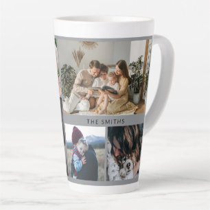 Tasse Latte Collage personnalisé de six photos et texte person