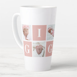 Tasse Latte Collage photo personnalisé Gigi Grand-mère 5