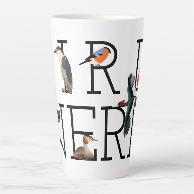 Tasse Latte Collection Nerd d'oiseaux (Devant)