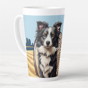 Tasse Latte Collie frontalier à la ferme