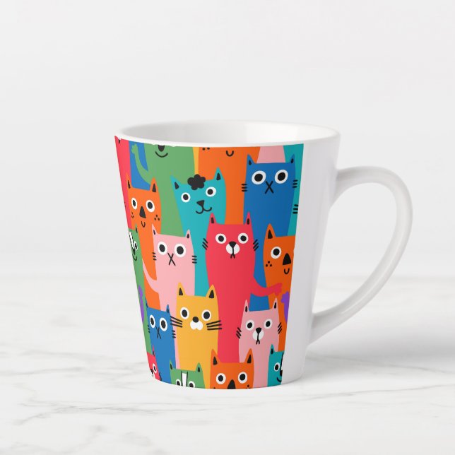 Tasse Latte Colorful cats (Droite)