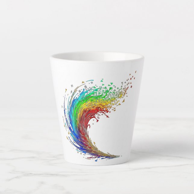 Tasse Latte Colorful Geometric Wave Coffee Cup (Devant)