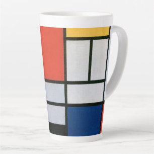 Tasse Latte Composition Abstraite Vintage par Piet Mondrian