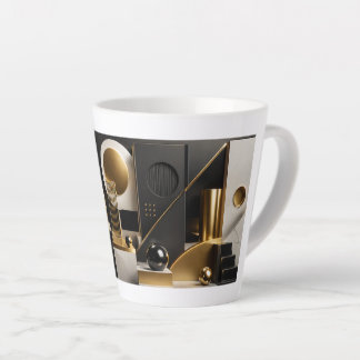 Tasse Latte Composition Moderne Luxueuse : Cadeau Or, Noir