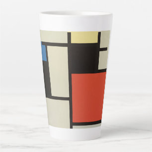Tasse Latte Composition mondrienne Art moderne de la peinture